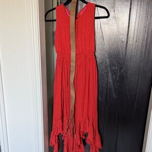 Joyfolie Vibrant Red High-Low Dress
